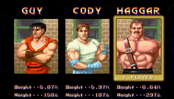 Final Fight Select Screen